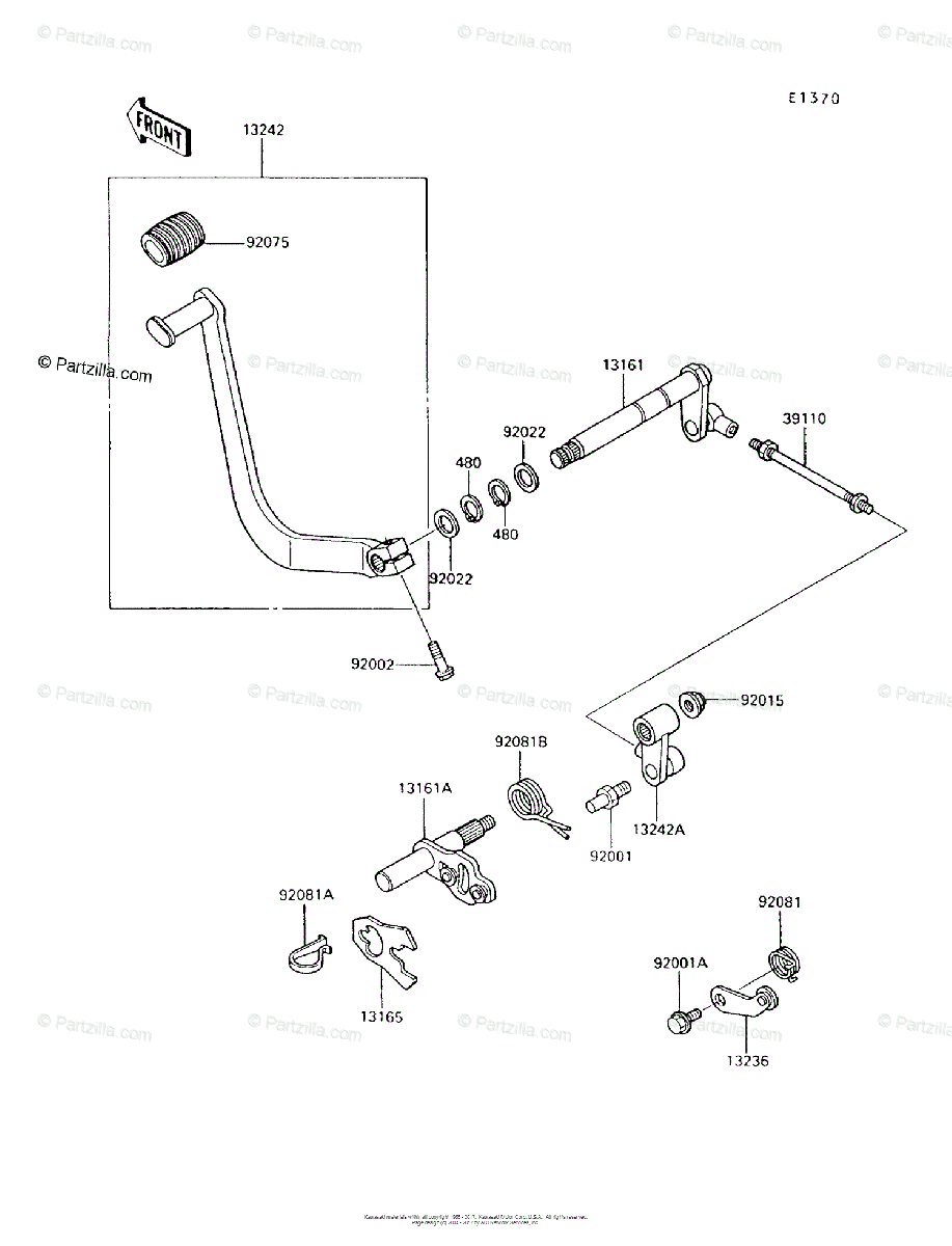 Kawasaki Motorcycle 1994 OEM Parts Diagram for Gear Change ... vulcan 750 wiring diagram 