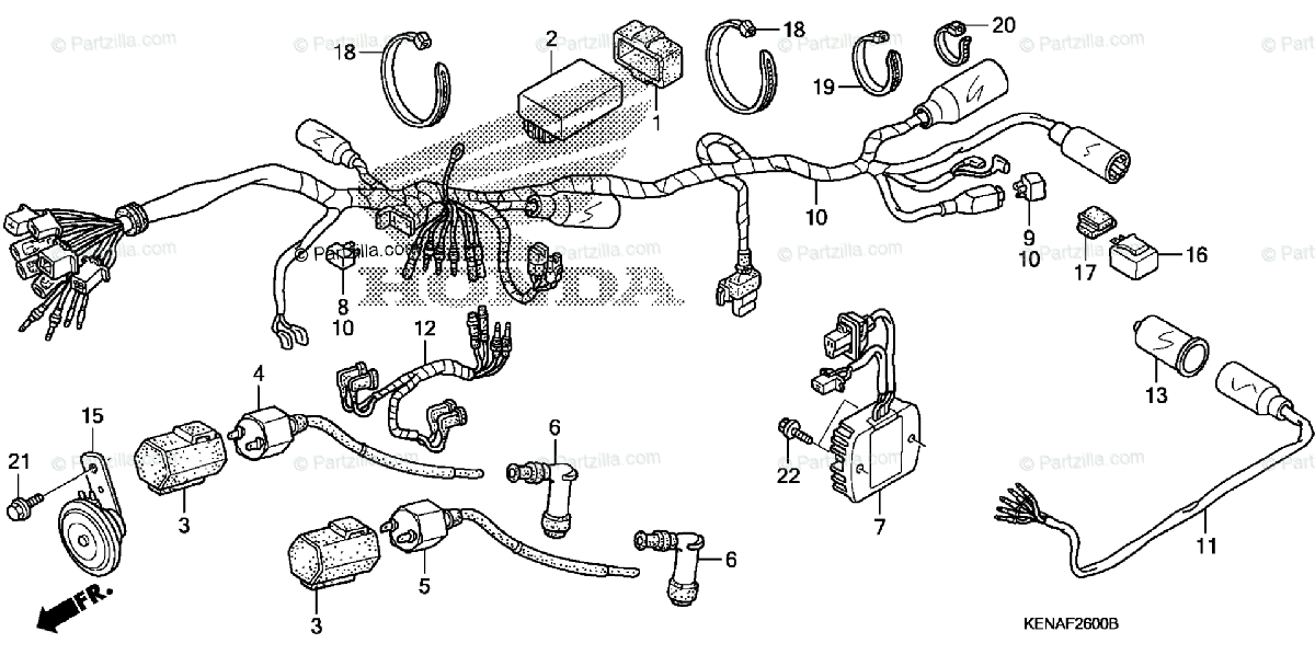 Honda Motorcycle 2005 Oem Parts Diagram For Wire Harness