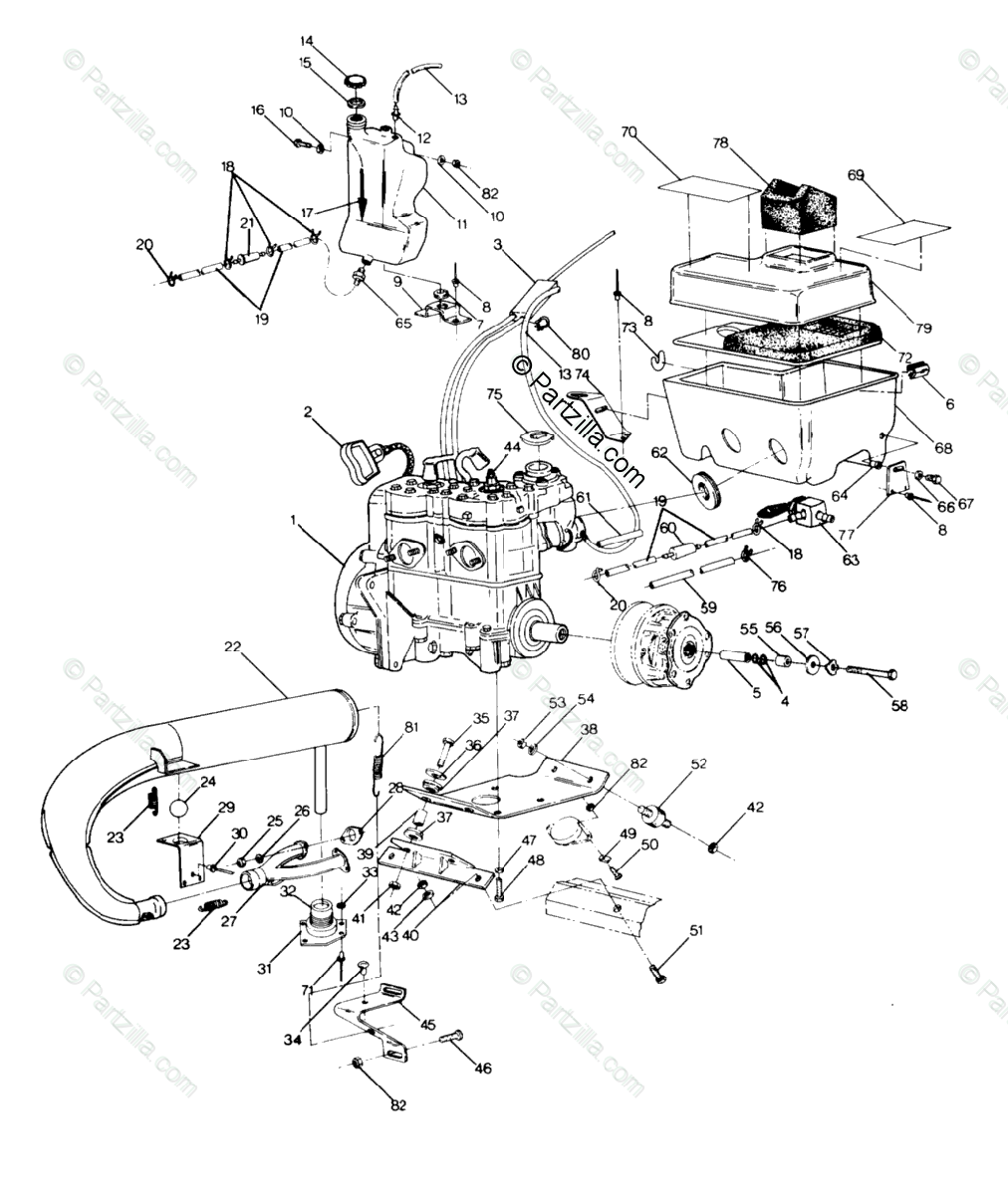 Polaris Snowmobile 1990 Oem Parts Diagram For Engine