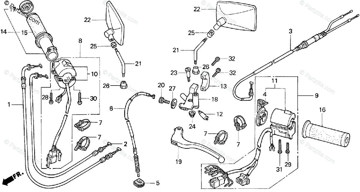 Honda Motorcycle 1996 Oem Parts Diagram For Switches