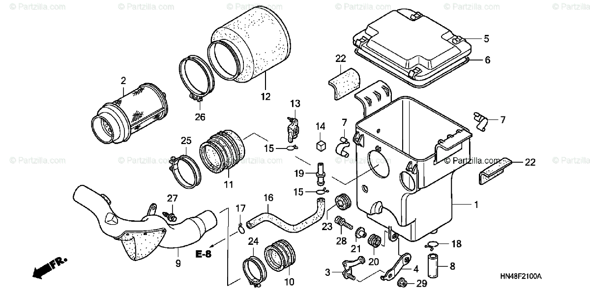 Honda Atv 2004 Oem Parts Diagram For Air Cleaner