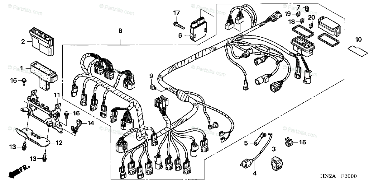 Honda Atv 2006 Oem Parts Diagram For Wire Harness