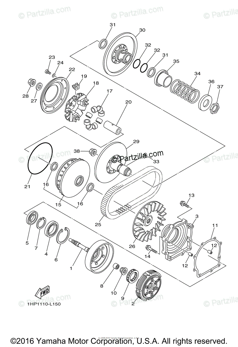 Yamaha Atv 2012 Oem Parts Diagram For Clutch