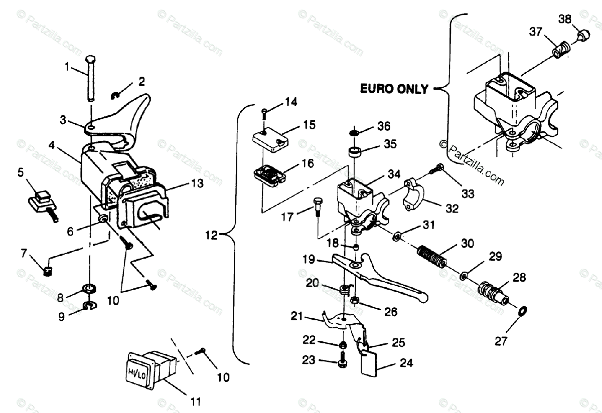 Polaris Snowmobile 1997 Oem Parts Diagram For Controls Xlt