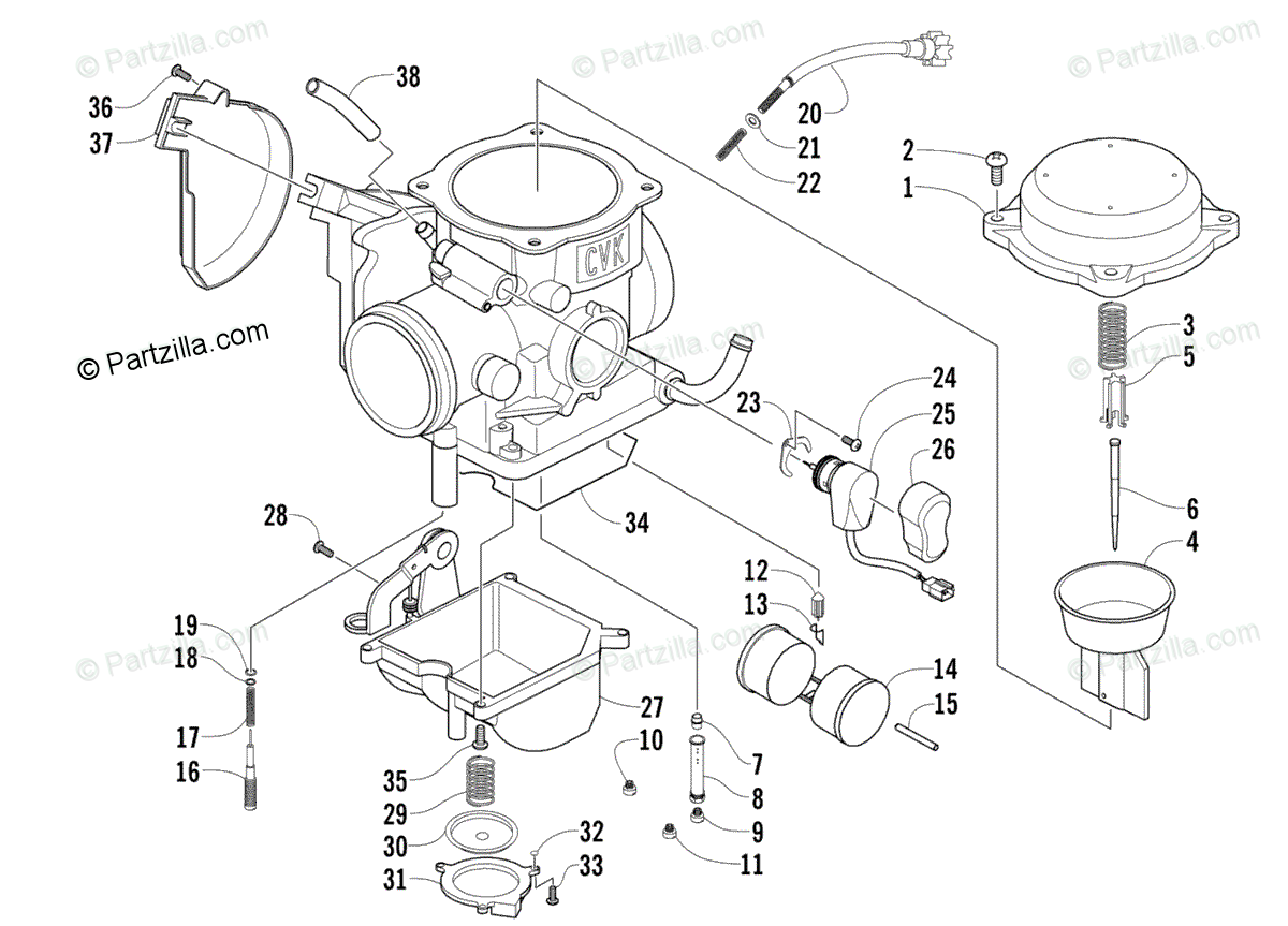 Arctic Cat 650 H1 Carburetor Parts Diagram | Reviewmotors.co