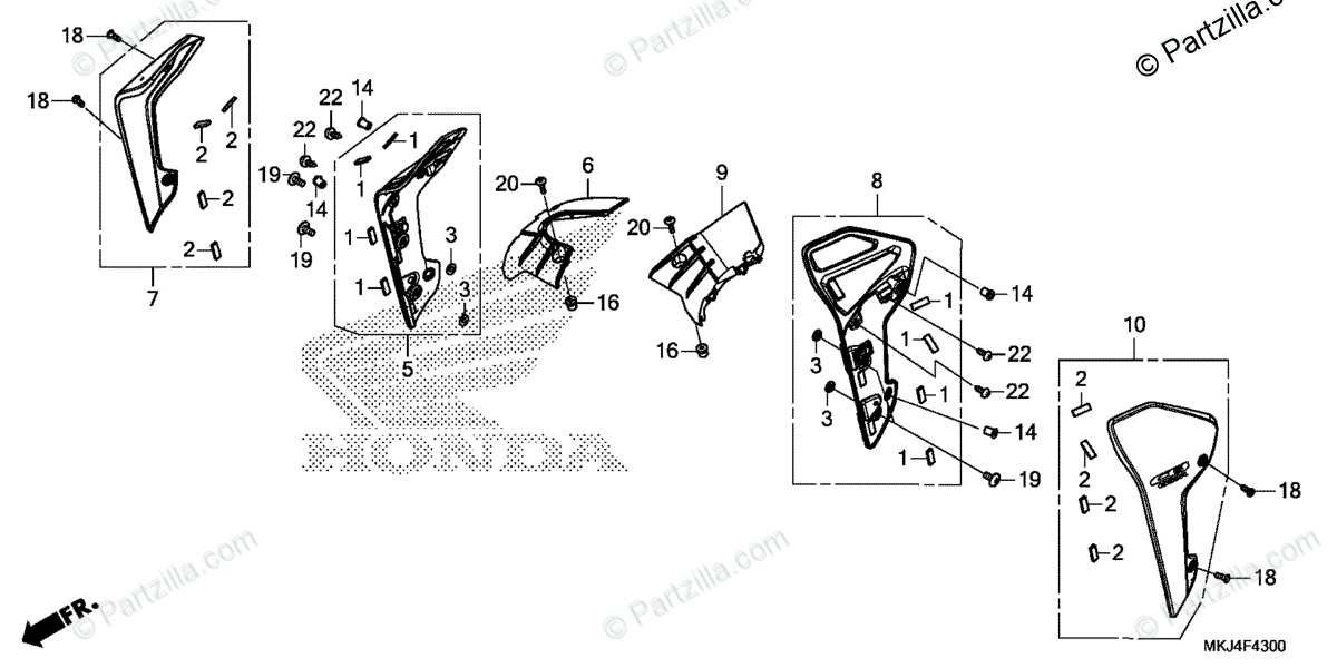Honda Motorcycle 2019 Oem Parts Diagram For Shroud
