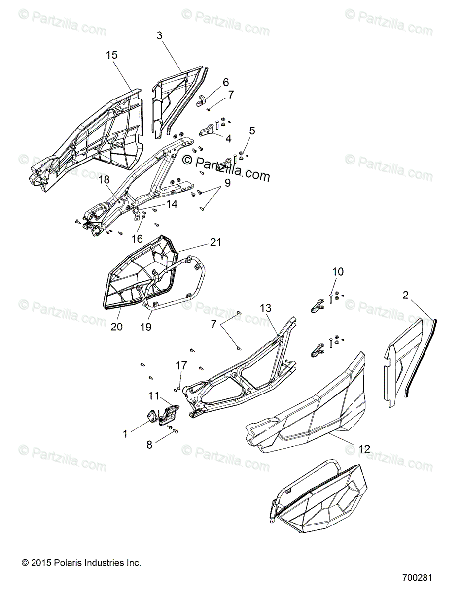 Polaris Side By Side 2017 Oem Parts Diagram For Body