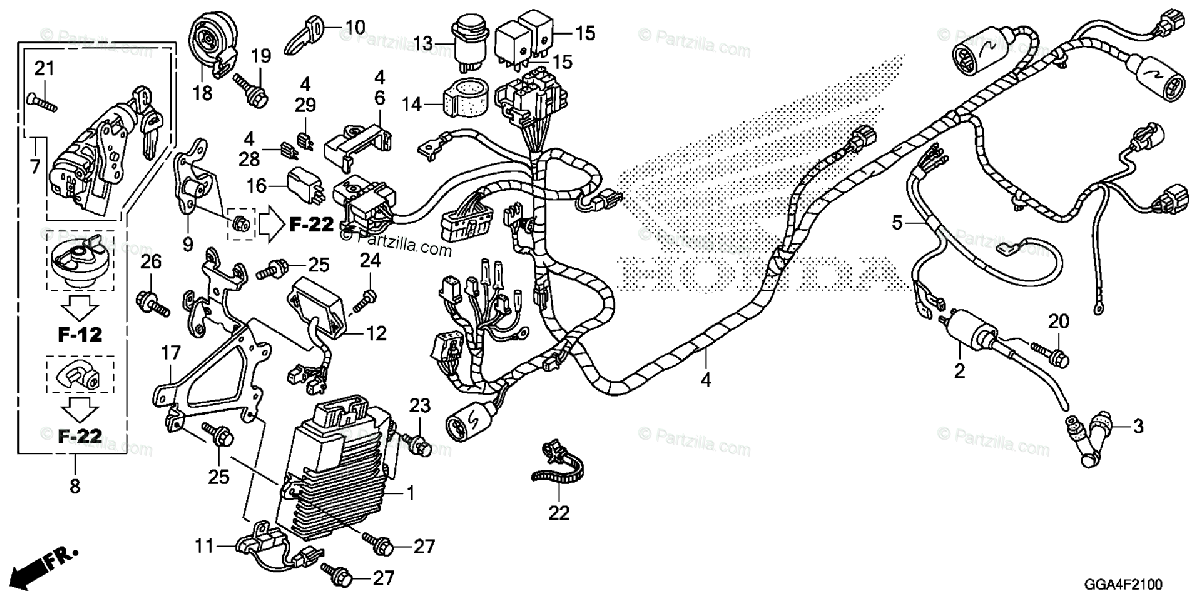 Honda Scooter 2014 Oem Parts Diagram For Wire Harness