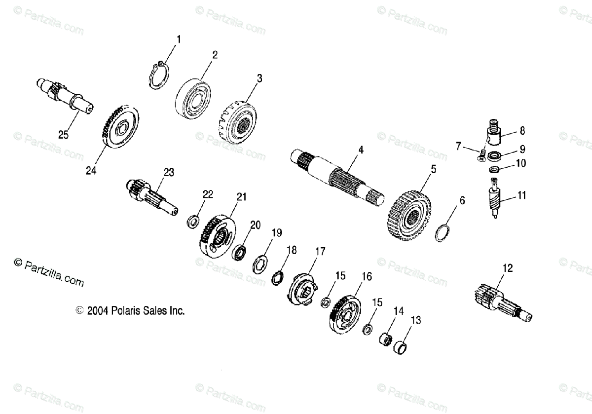 Polaris ATV 2005 OEM Parts Diagram for Transmission /Eb/Ec/Ed