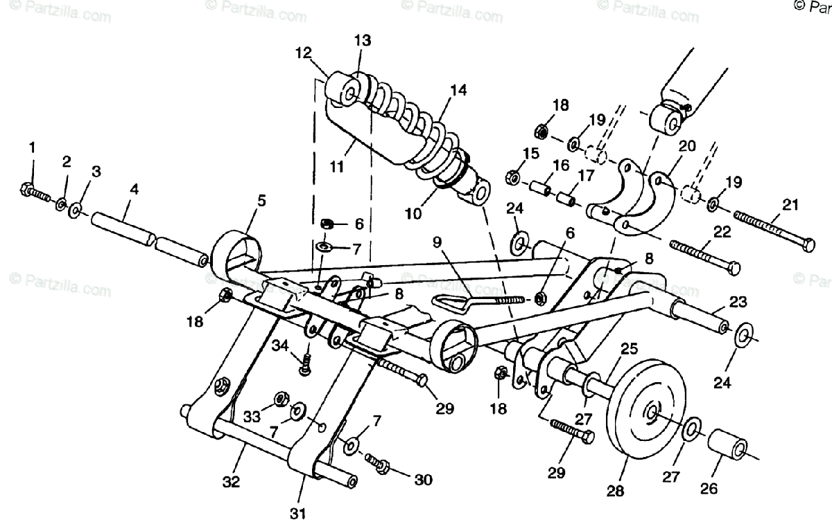 Polaris Snowmobile 1998 Oem Parts Diagram For Front Torque