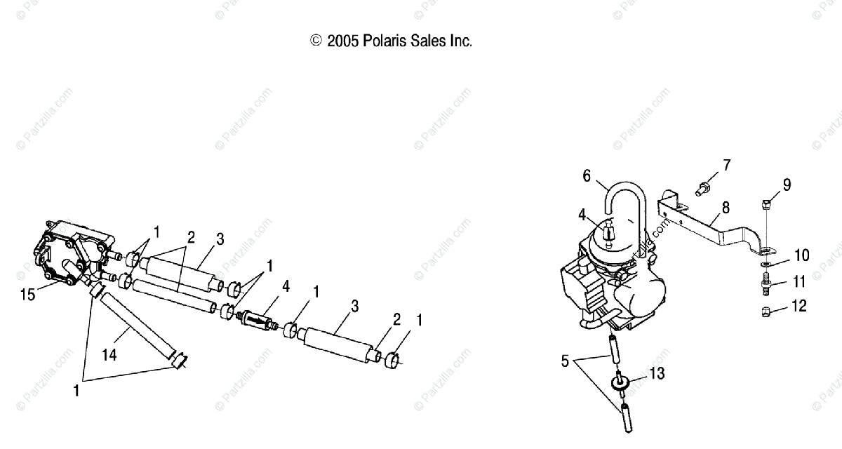 Polaris Atv 2006 Oem Parts Diagram For Carburetor Mounting