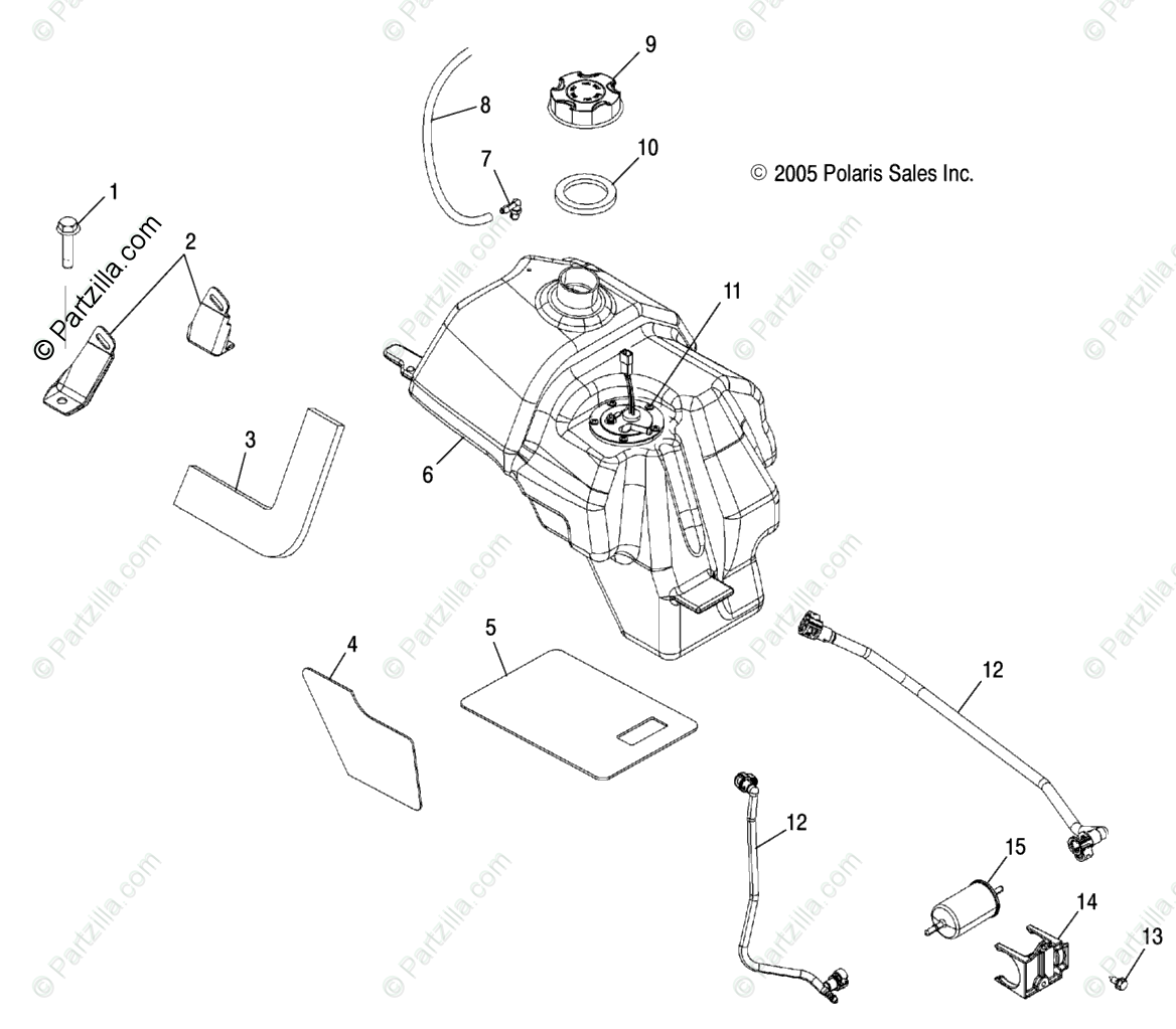 Polaris Atv 2006 Oem Parts Diagram For Fuel System   At  Ax