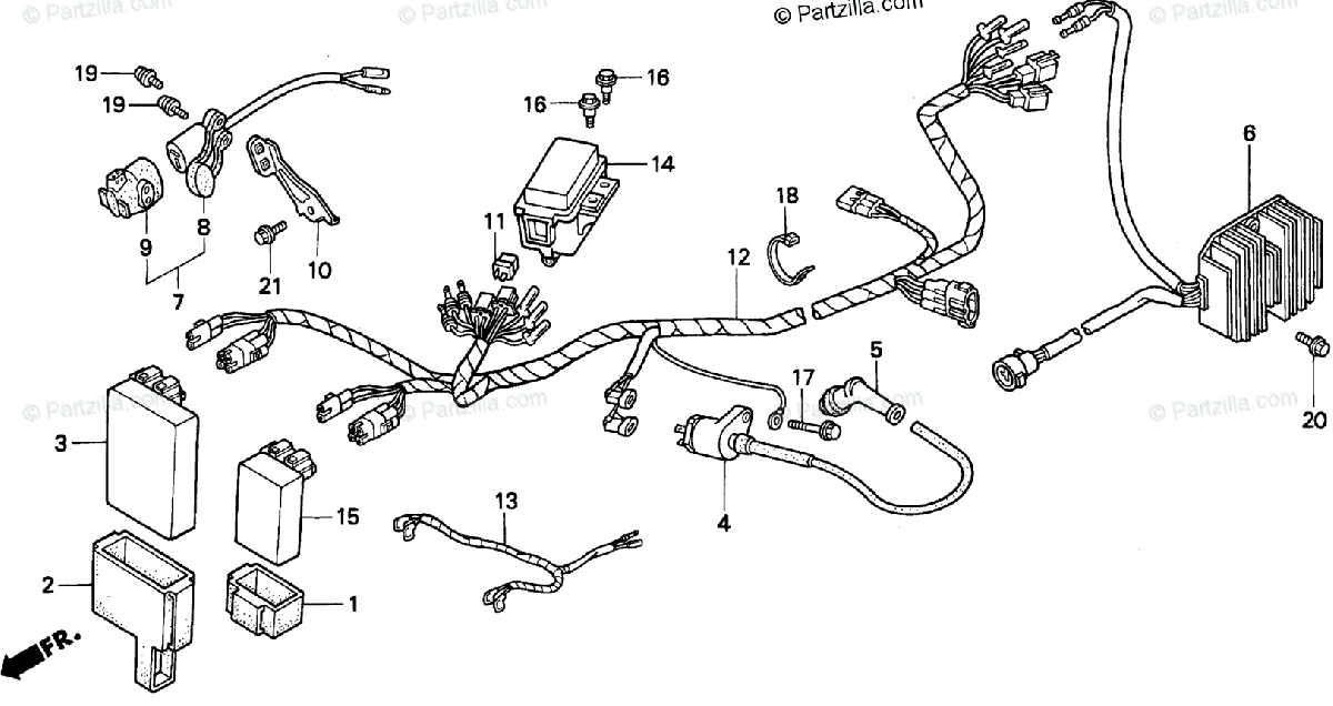 Honda Atv 1998 Oem Parts Diagram For Wire Harness Partzilla Com
