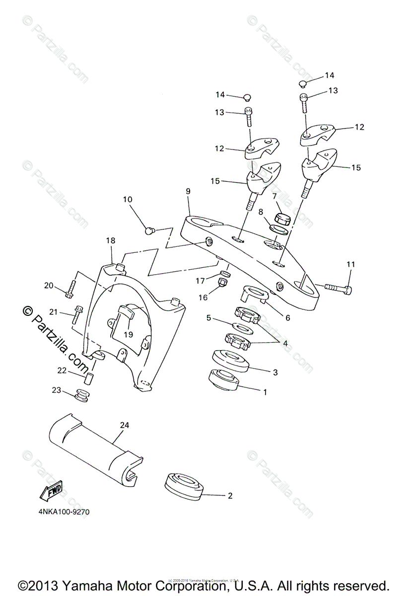 Yamaha Motorcycle 1999 OEM Parts Diagram for Steering | Partzilla.com
