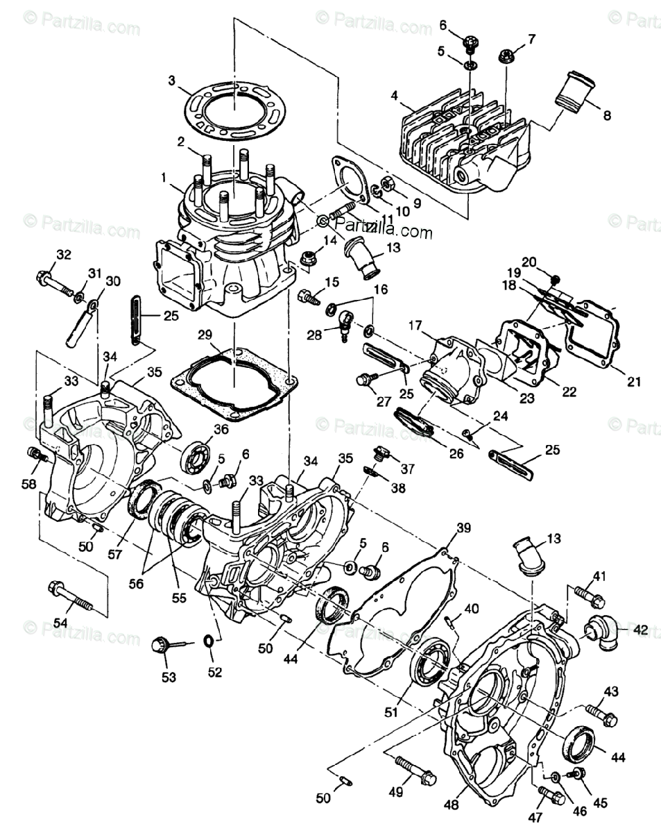 Polaris ATV 1998 OEM Parts Diagram for Crankcase ... polaris xplorer 400 1998 wiring diagram 