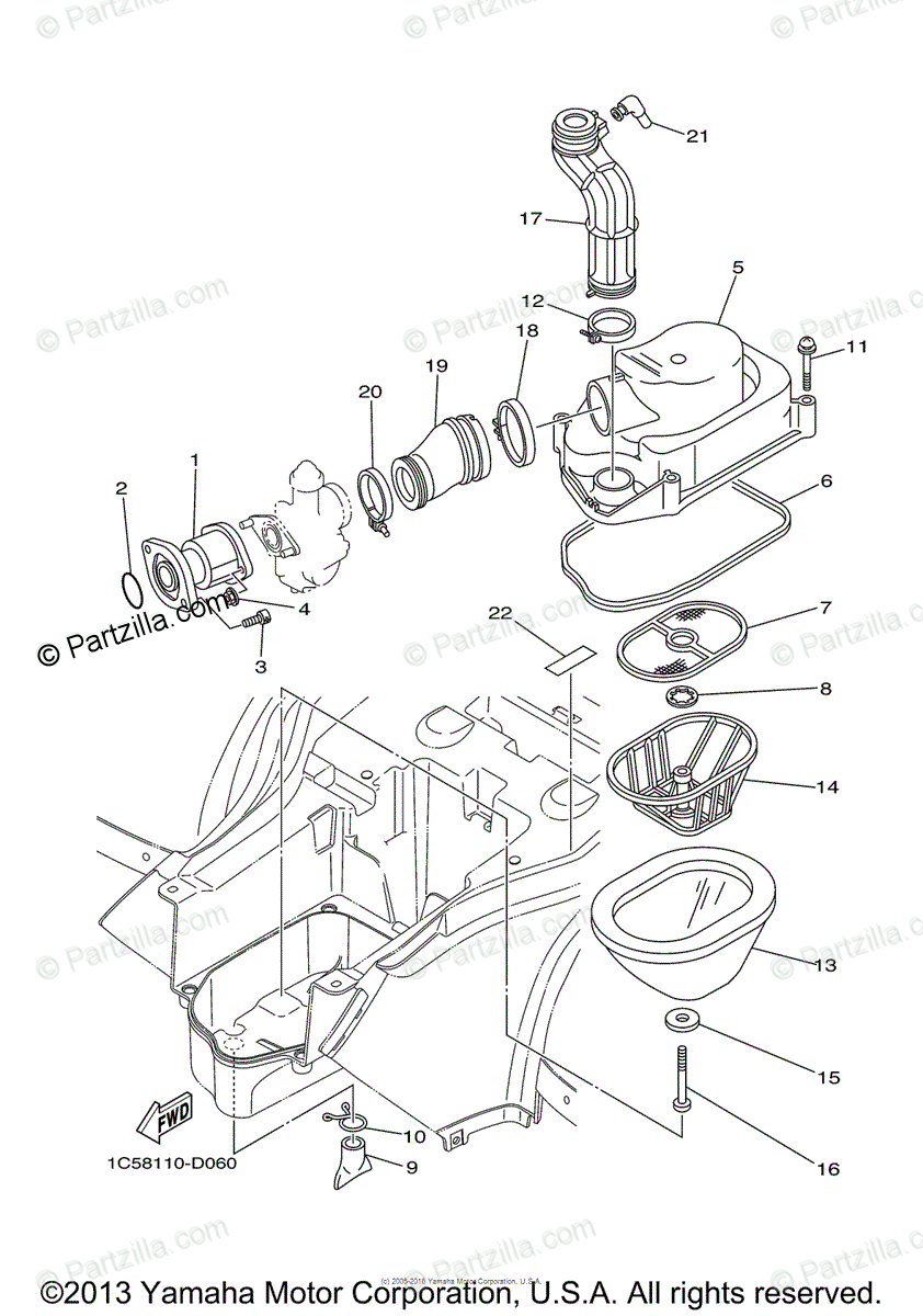 Yamaha Atv 2006 Oem Parts Diagram For Intake