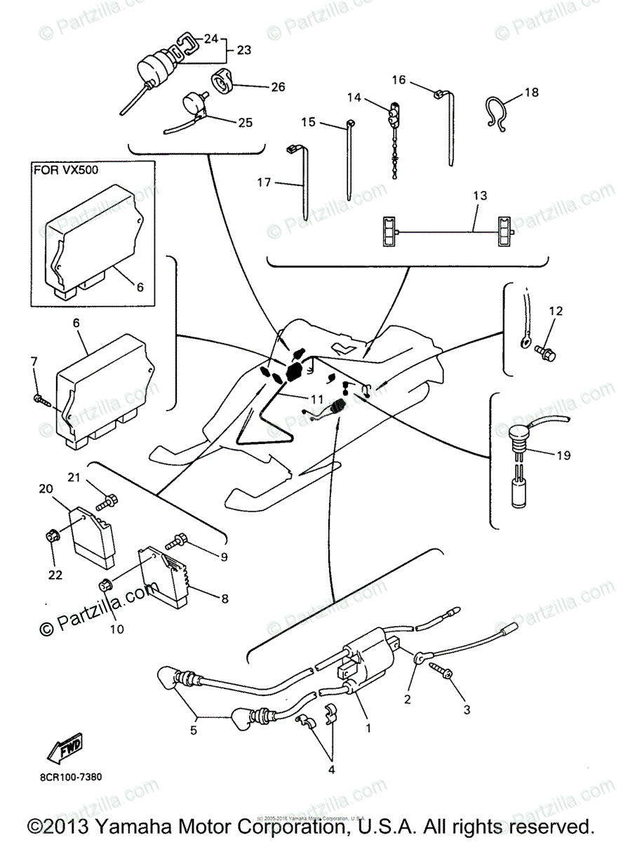 Yamaha Snowmobile 1997 OEM Parts Diagram for Electrical - 1 | Partzilla.com