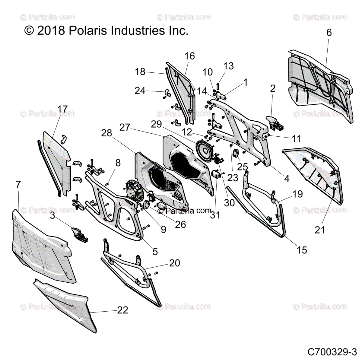 Polaris Side By Side 2019 Oem Parts Diagram For Body