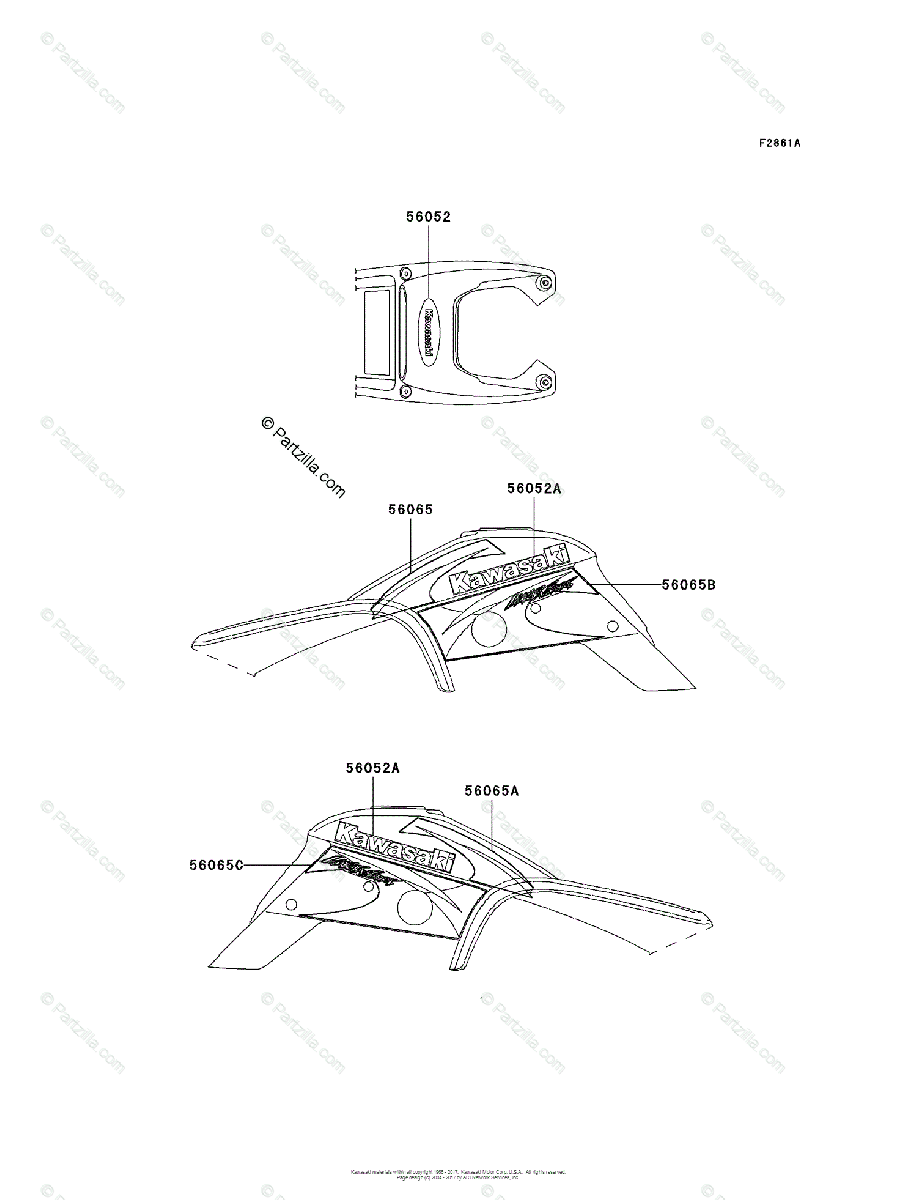 Kawasaki ATV 2002 OEM Parts Diagram for Decals(KEF300-B2) | Partzilla.com