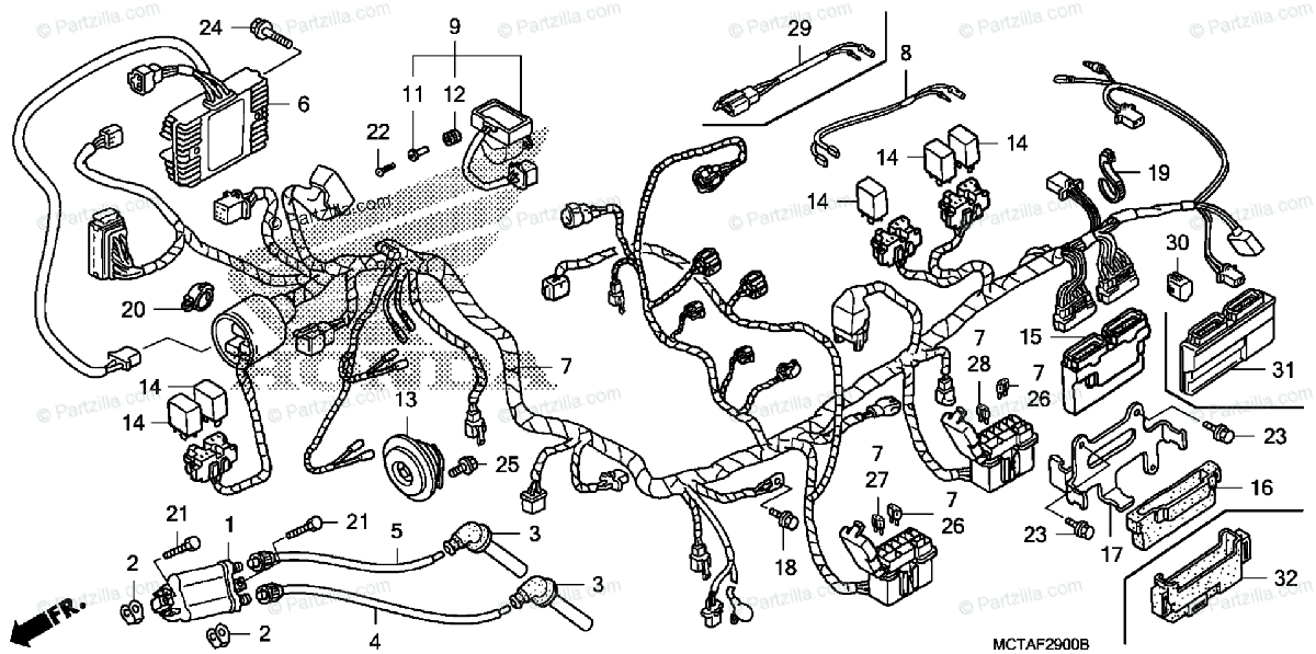 Honda Scooter 2008 Oem Parts Diagram For Wire Harness
