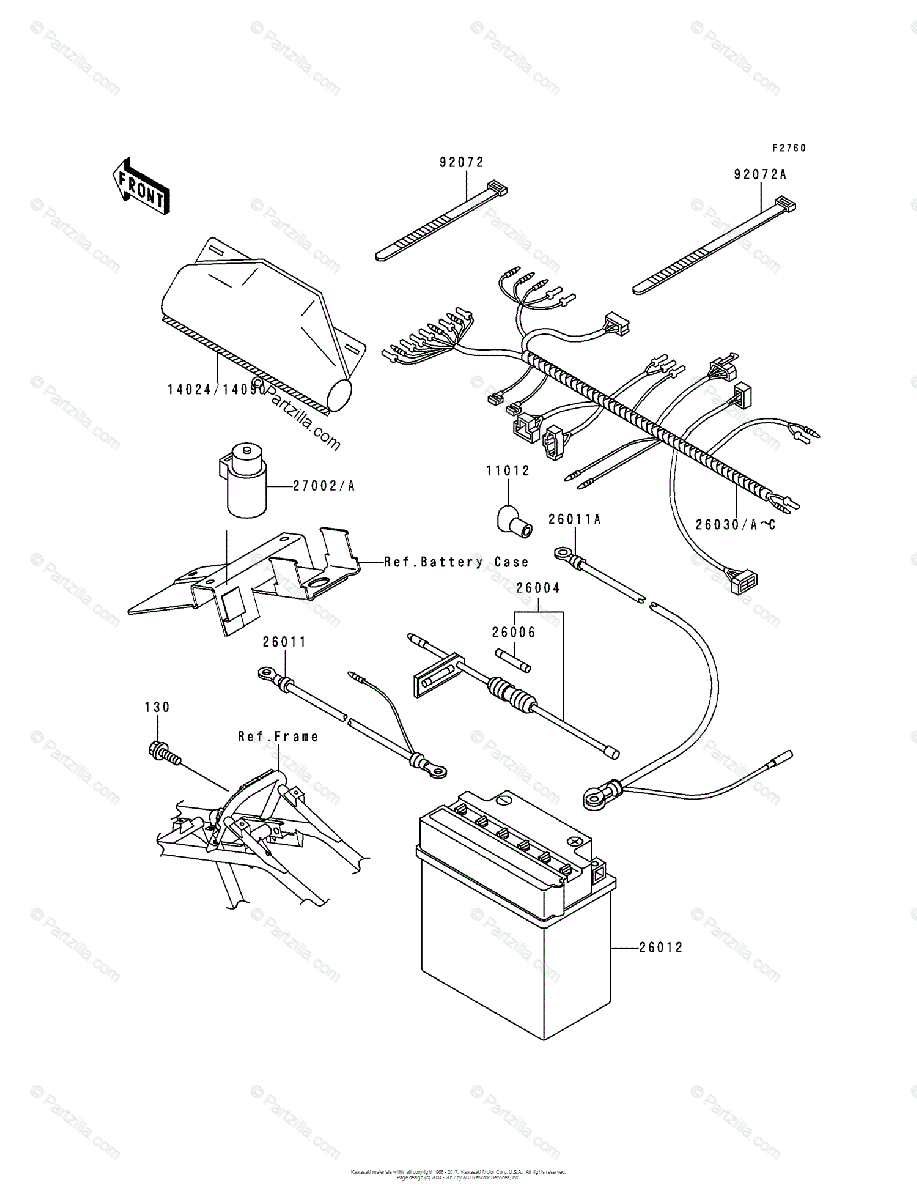 Kawasaki Atv 1995 Oem Parts Diagram For Chassis Electrical