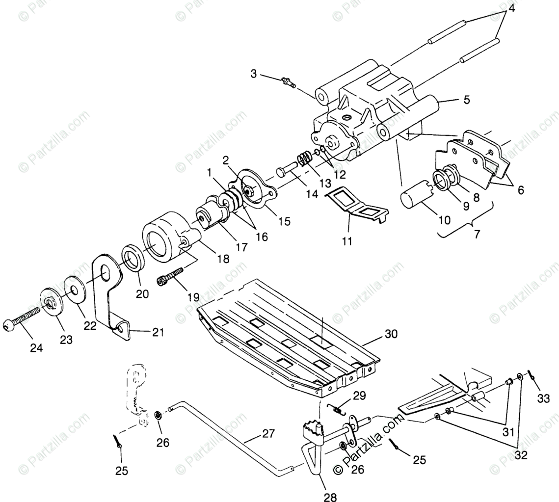 Polaris ATV 1997 OEM Parts Diagram for Rear Brake ... 1997 polaris 500 scrambler wiring diagram 