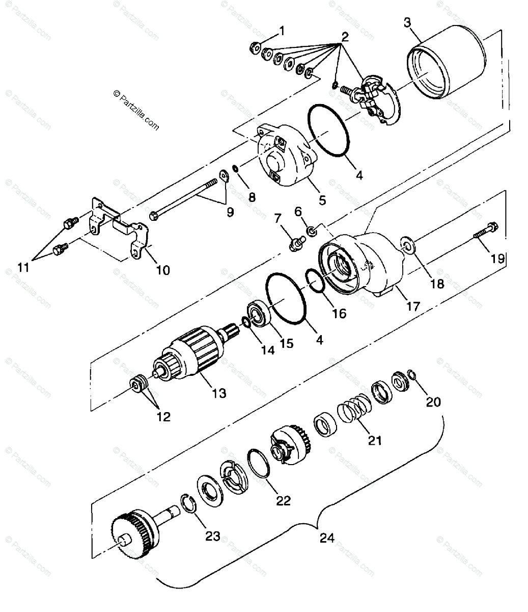 Polaris ATV 1999 OEM Parts Diagram for STARTING MOTOR | Partzilla.com