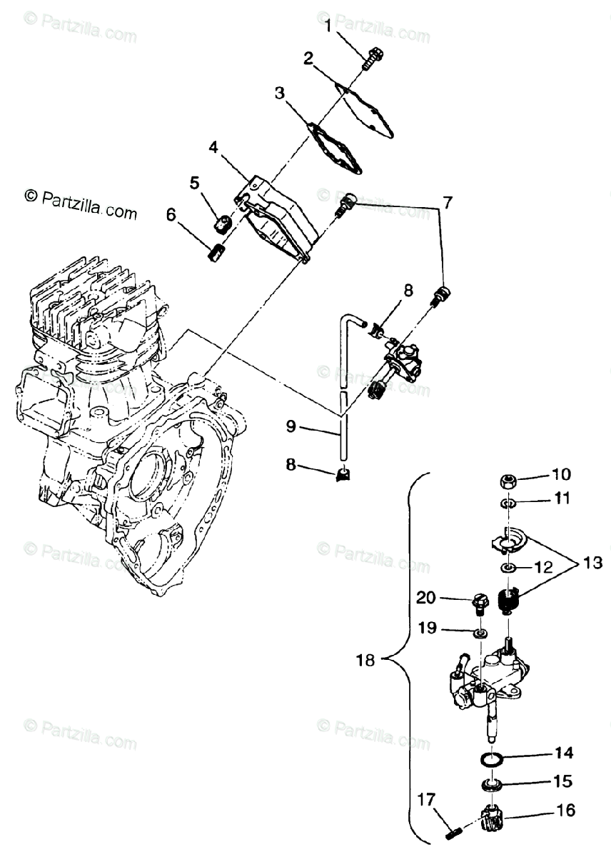 Polaris Atv 1999 Oem Parts Diagram For Oil Pump