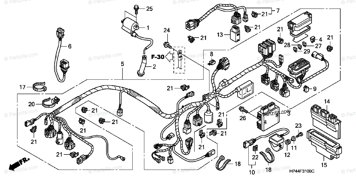 Honda Atv 2008 Oem Parts Diagram For Wire Harness