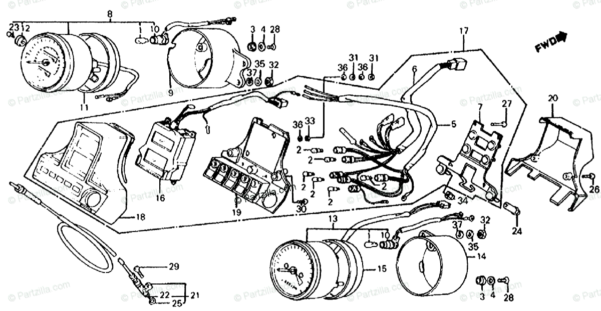 Honda Motorcycle 1985 Oem Parts Diagram For Speedometer