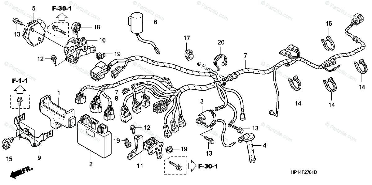 Honda Atv 2008 Oem Parts Diagram For Wire Harness   U0026 39 06