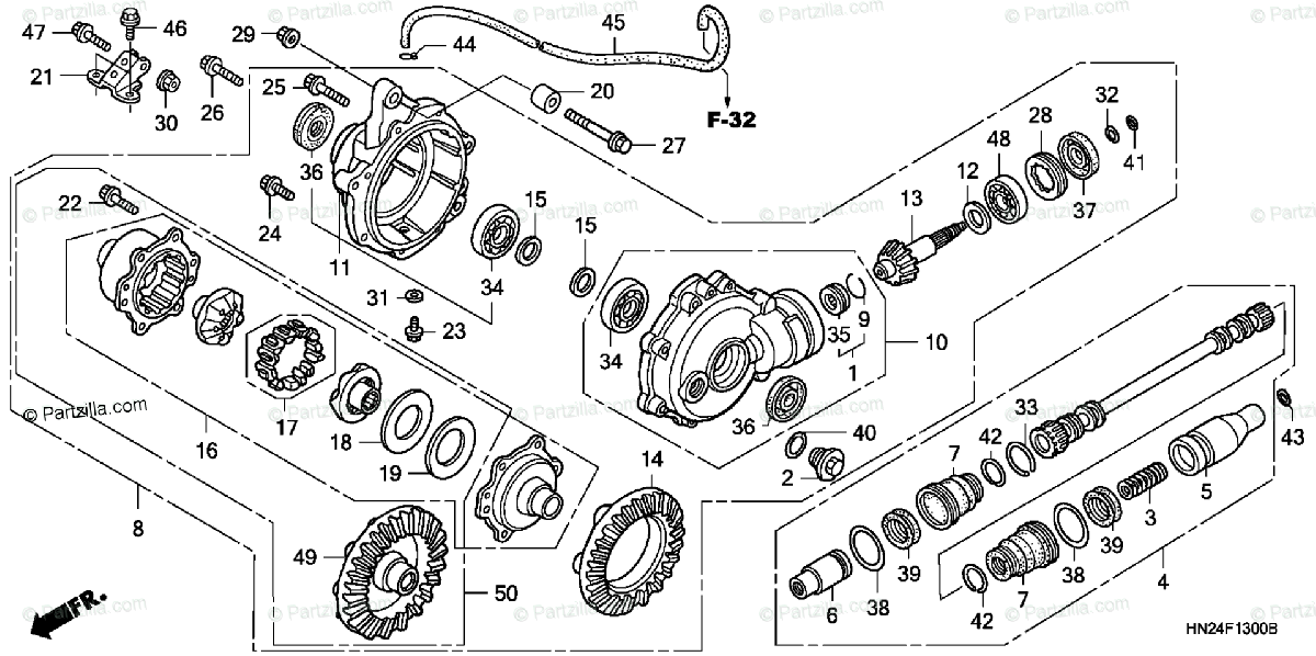 Honda Atv 2002 Oem Parts Diagram For Front Final Gear