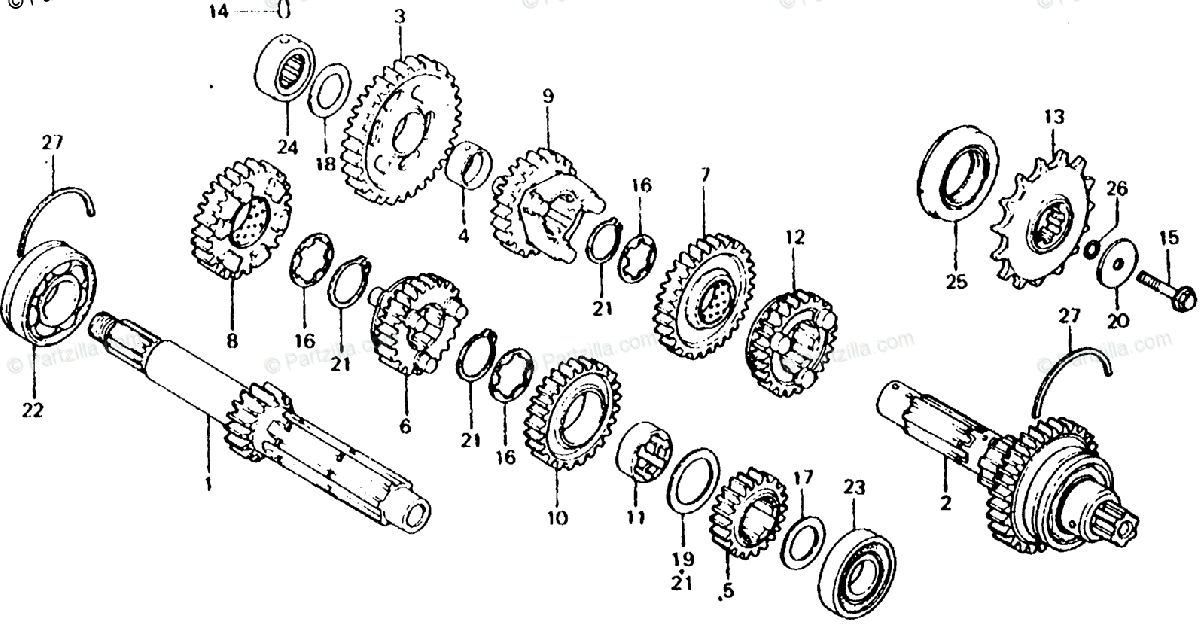 Honda Motorcycle 1982 Oem Parts Diagram For Transmission