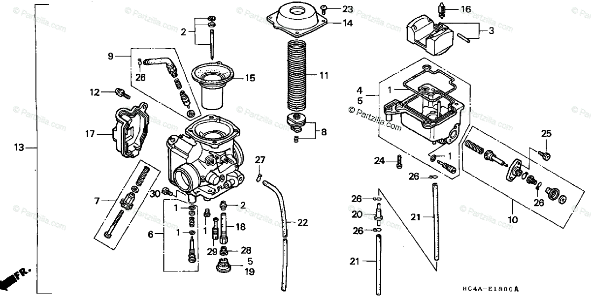 Honda Rancher 350 Carburetor Hose Diagram - General Wiring Diagram