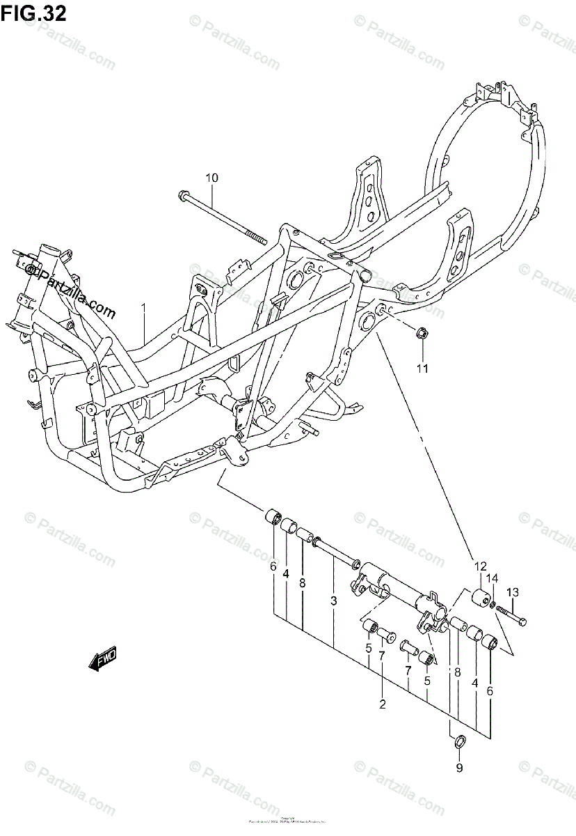 Suzuki Scooters 2003 Oem Parts Diagram For Frame