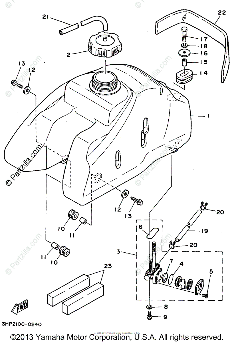 Yamaha Atv 1994 Oem Parts Diagram For Fuel Tank