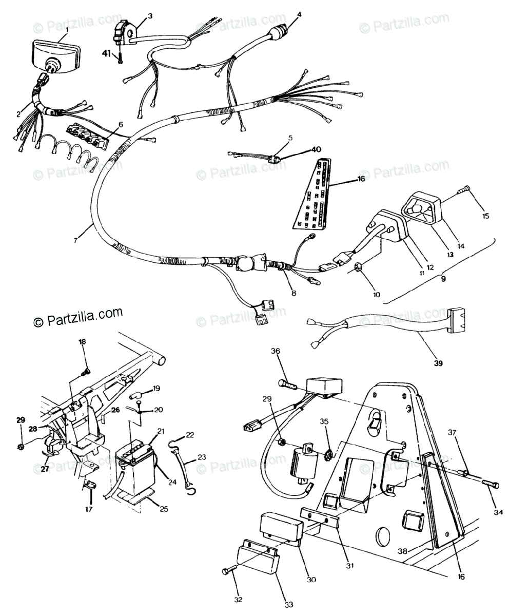 Polaris ATV 1992 OEM Parts Diagram for Wiring Harness ... 1999 polaris trail boss 250 wiring diagram 