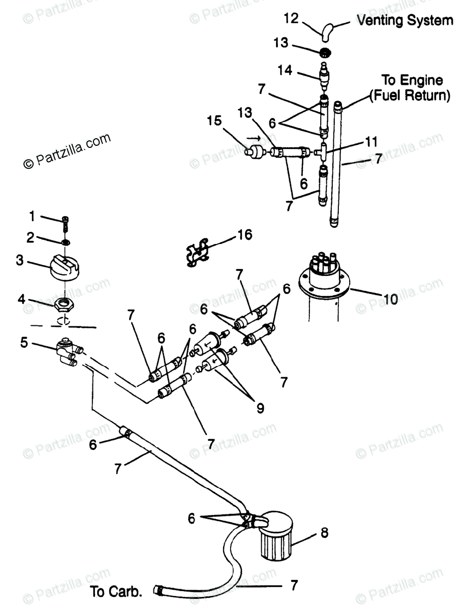 Polaris Watercraft 1997 Oem Parts Diagram For Fuel System