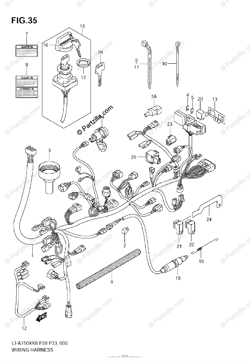 Suzuki Atv 2008 Oem Parts Diagram For Wiring Harness