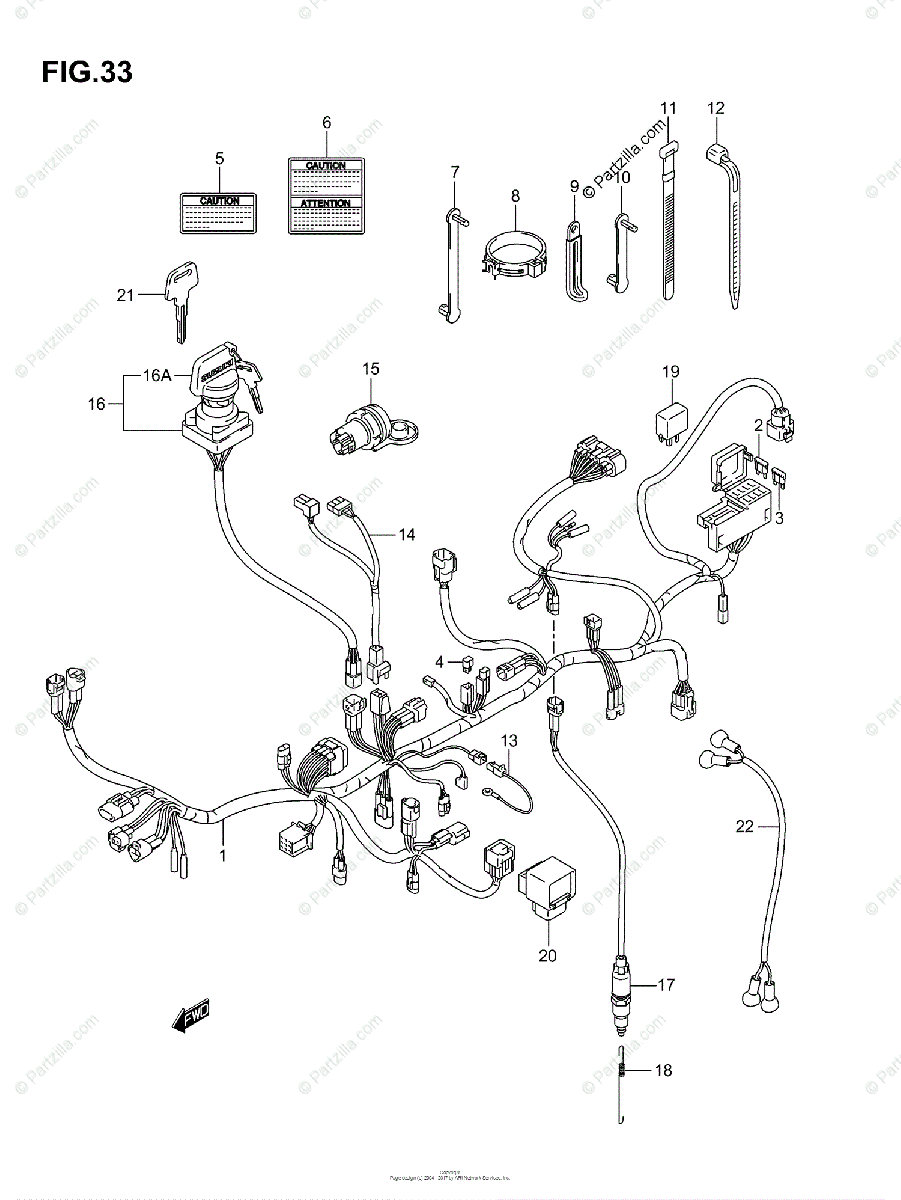 Suzuki Atv 2004 Oem Parts Diagram For Wiring Harness