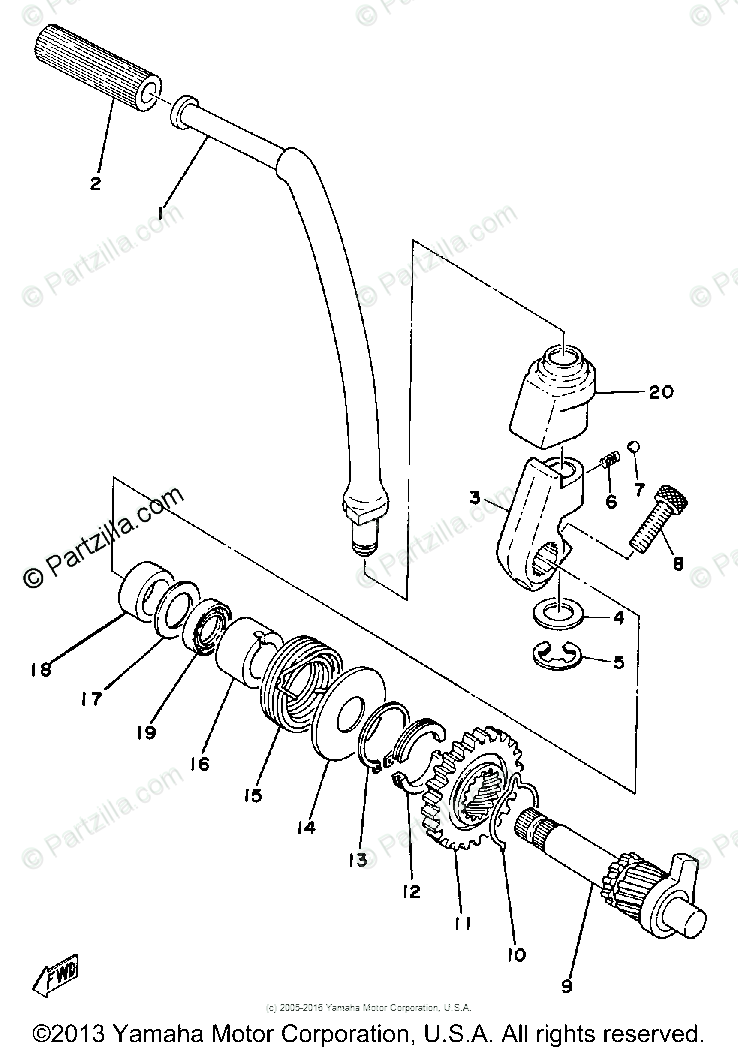 Yamaha Motorcycle 1979 OEM Parts Diagram for Starter | Partzilla.com