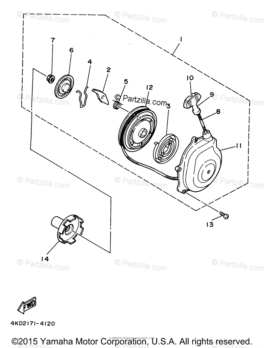 Yamaha ATV 1998 OEM Parts Diagram for Starter | Partzilla.com