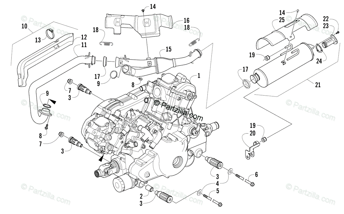 Arctic Cat Atv 2009 Oem Parts Diagram For Engine And