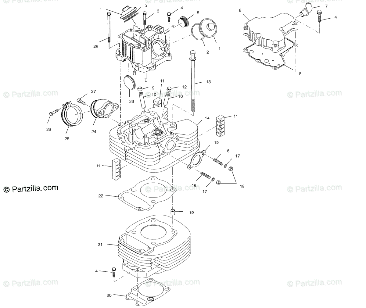 Polaris Atv 2001 Oem Parts Diagram For Cylinder A01aa32aa