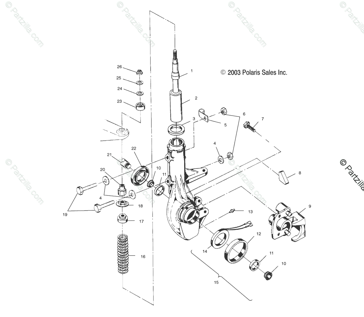 Polaris Atv 2000 Oem Parts Diagram For Front Strut