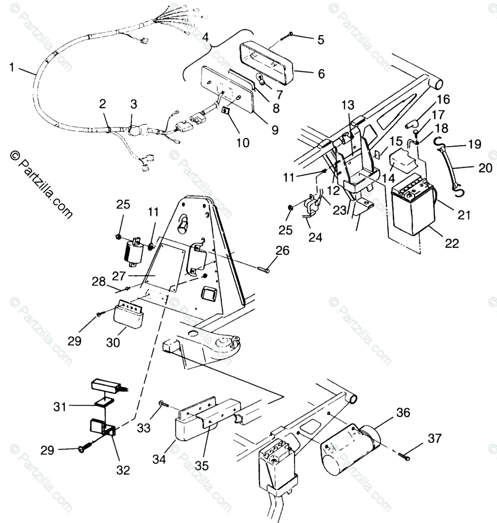 Polaris ATV 1997 OEM Parts Diagram for Electrical ... 1997 polaris 500 scrambler wiring diagram 