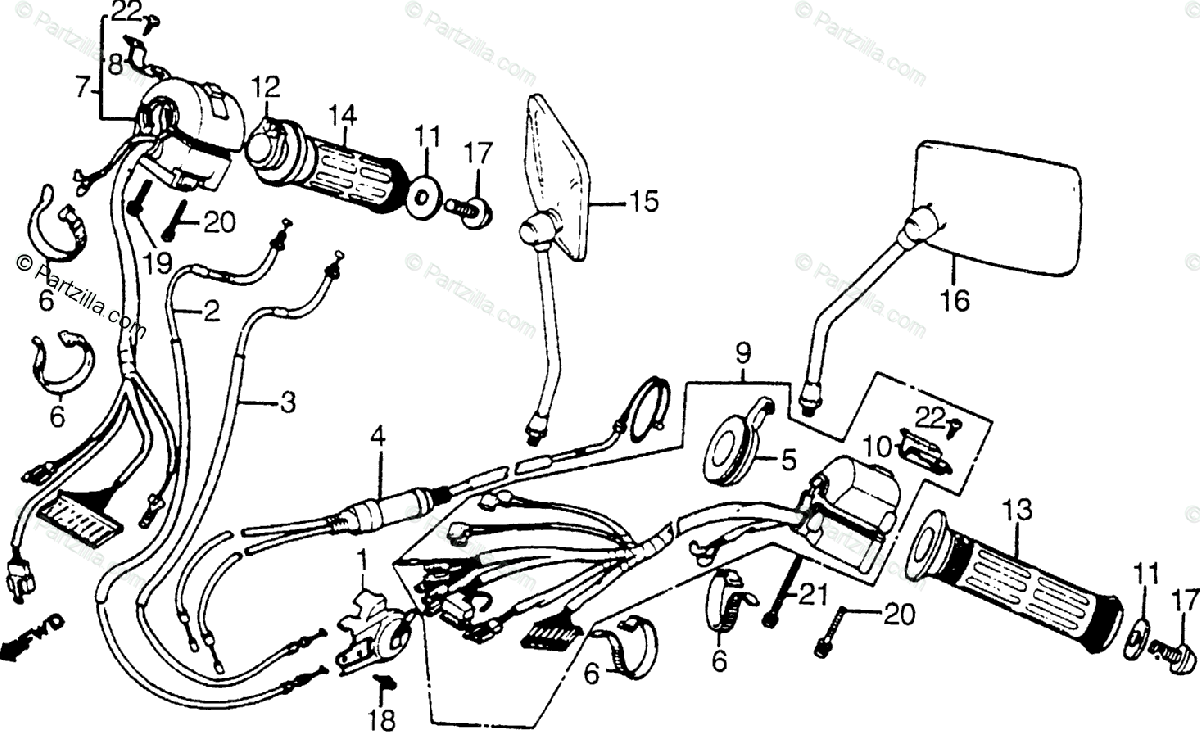 Honda Motorcycle 1985 Oem Parts Diagram For Switches