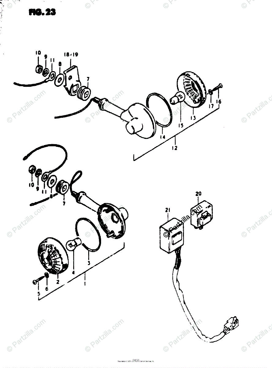 Suzuki Motorcycle 1980 OEM Parts Diagram for TURN SIGNAL LAMP