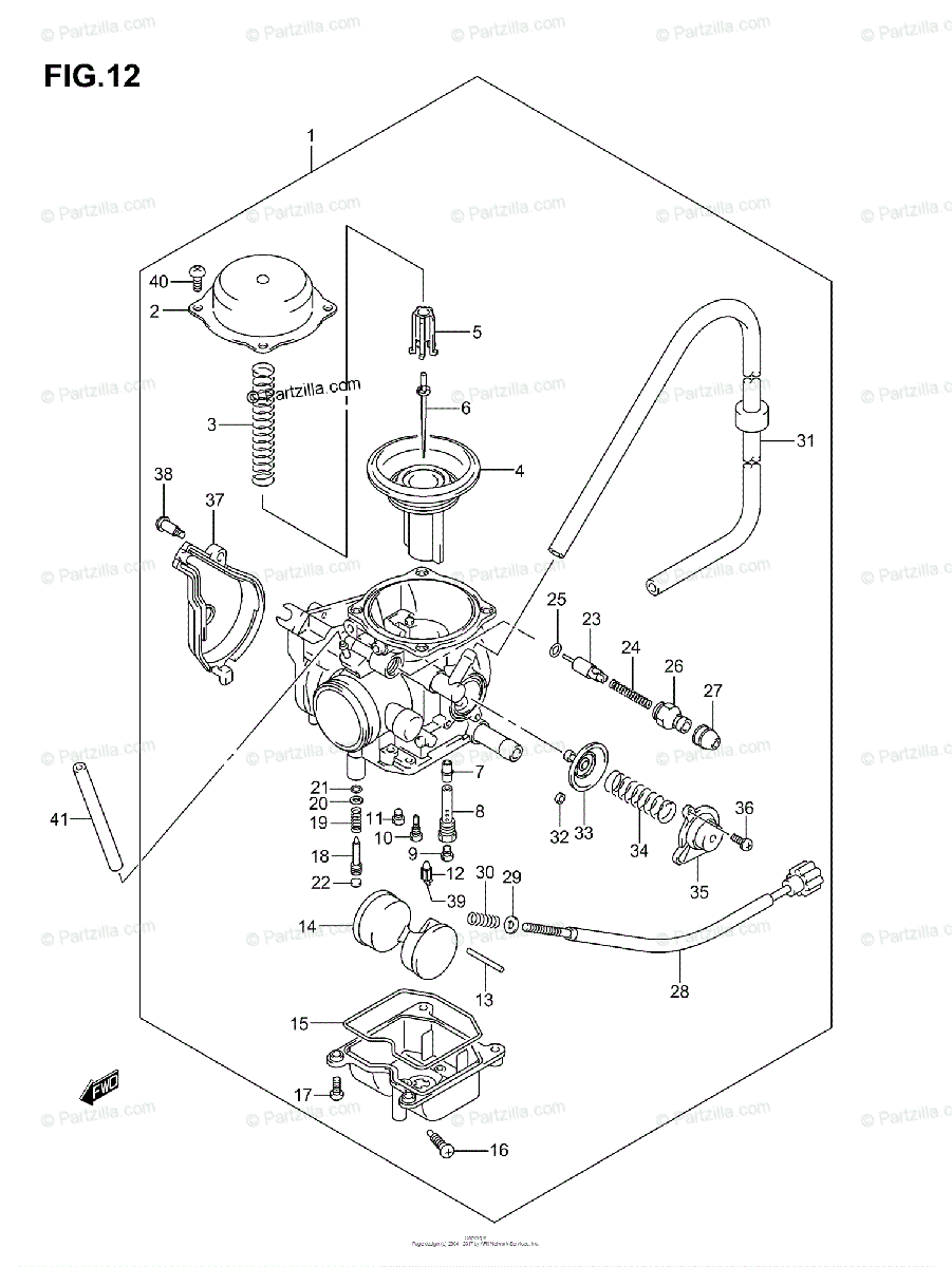 Suzuki ATV 2005 OEM Parts Diagram for Carburetor | Partzilla.com