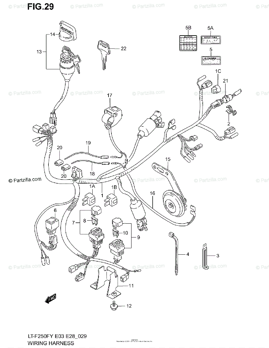 Suzuki ATV 2001 OEM Parts Diagram for WIRING HARNESS ... suzuki atv wiring schematics 